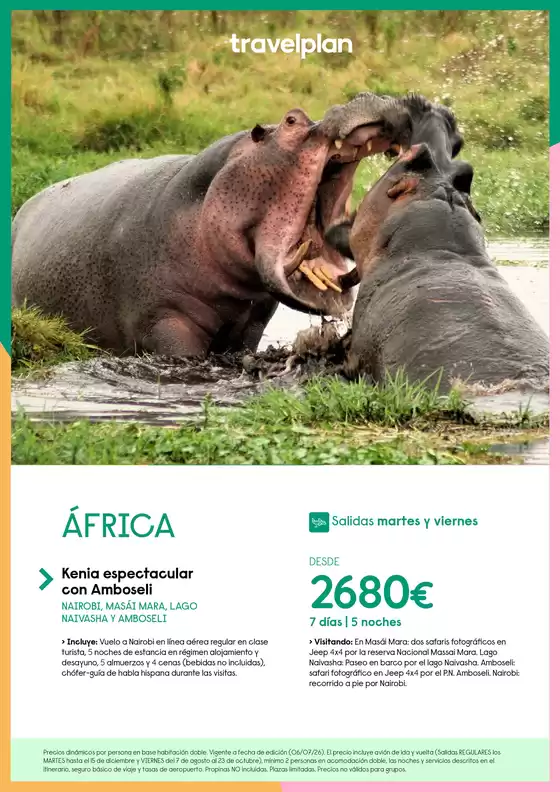 Catálogo Travelplan en Coria del Río | ÁFRICA : Kenia desde 2680€ | 2026-08-07T00:00:00.000Z - 2026-12-15T00:00:00.000Z