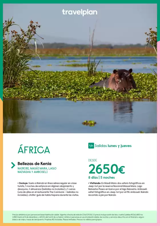 Catálogo Travelplan en Coria del Río | Bellezas de Kenia desde 2650€ | 2026-10-01T00:00:00.000Z - 2026-12-14T00:00:00.000Z