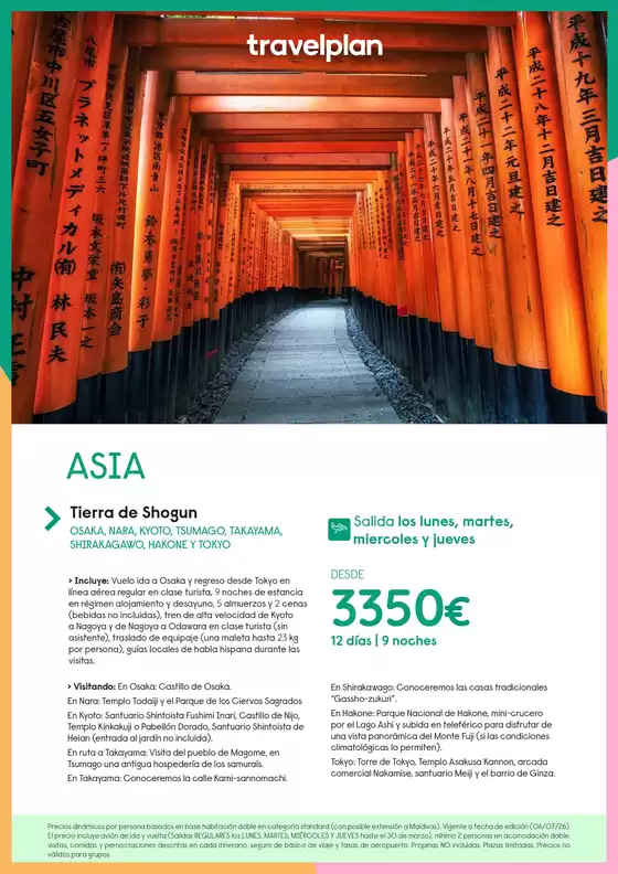Catálogo Travelplan en Coria del Río | ASIA desde 3350€ | 2026-07-06T00:00:00.000Z - 2027-03-30T00:00:00.000Z
