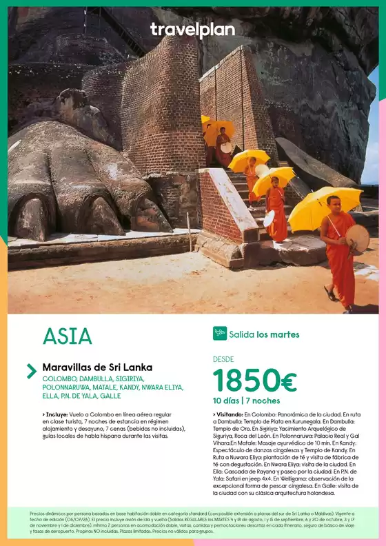 Catálogo Travelplan en Coria del Río | Maravillas de Sri Lanka desde 1850€ | 2026-08-04T00:00:00.000Z - 2026-12-18T00:00:00.000Z