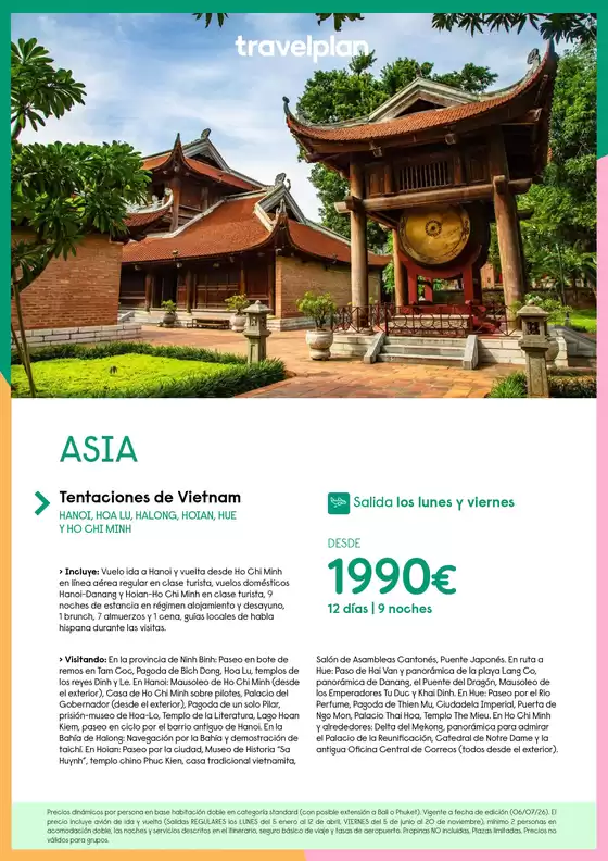 Catálogo Travelplan en Coria del Río | ASIA Tentaciones de Vietnam desde 1990€ | 2026-01-05T00:00:00.000Z - 2026-11-20T00:00:00.000Z