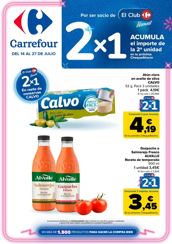 Catálogo Carrefour en Puente Tocinos | 2X1 ACUMULA CLUB + 2ªUD. AL -70% | 2026-07-14T00:00:00.000Z - 2026-07-27T00:00:00.000Z