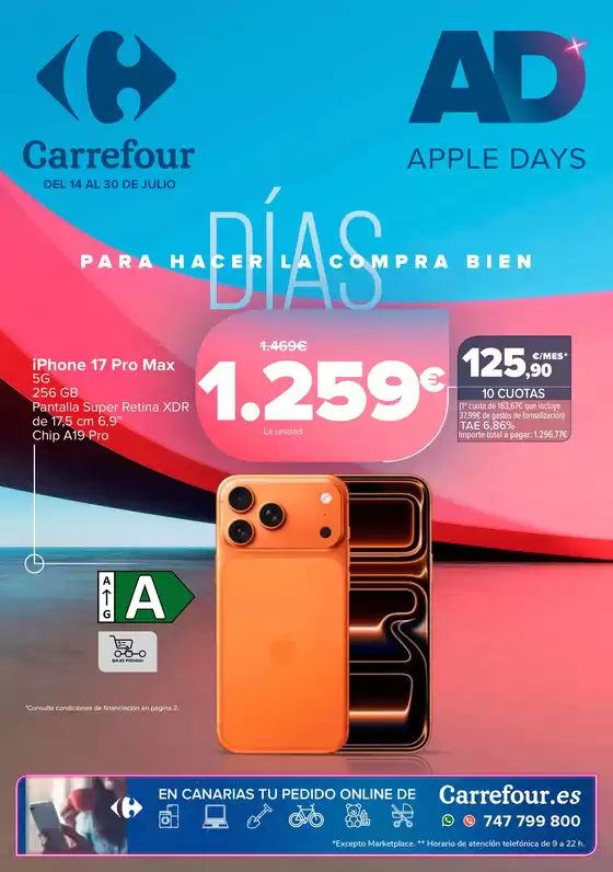 Catálogo Carrefour en Punta del Hidalgo | APPLE DAYS | 2026-07-14T00:00:00.000Z - 2026-07-30T00:00:00.000Z