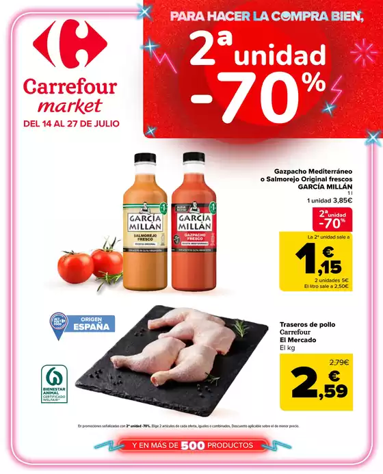 Catálogo Carrefour Market en Royuela | 2ª unidad al -70% | 2026-07-14T00:00:00.000Z - 2026-07-27T00:00:00.000Z
