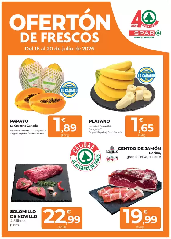 Catálogo SPAR Gran Canaria en Telde | Ofertón De Frescos | 2026-07-16T00:00:00.000Z - 2026-07-20T00:00:00.000Z