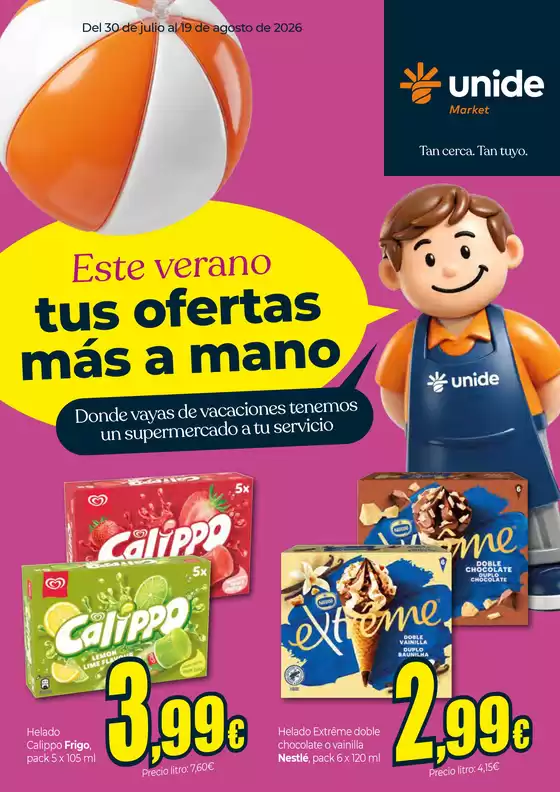 Catálogo Unide Market en Alicante | Este verano tus ofertas más a mano. UNIDE Market Península | 2026-07-30T00:00:00.000Z - 2026-08-19T00:00:00.000Z