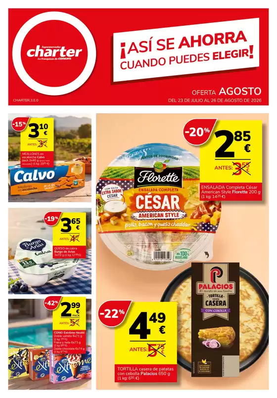 Catálogo Supermercados Charter en Confrides | Oferta Agosto | 2026-07-23T00:00:00.000Z - 2026-08-26T00:00:00.000Z