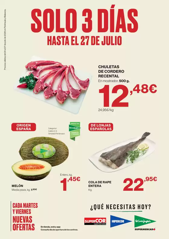 Catálogo Hipercor | Solo 3 Días | 2026-07-24T00:00:00.000Z - 2026-07-27T00:00:00.000Z