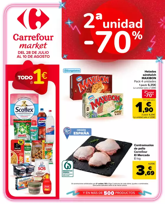 Catálogo Carrefour Market | 2ª unidad -70% | 2026-07-28T00:00:00.000Z - 2026-08-10T00:00:00.000Z