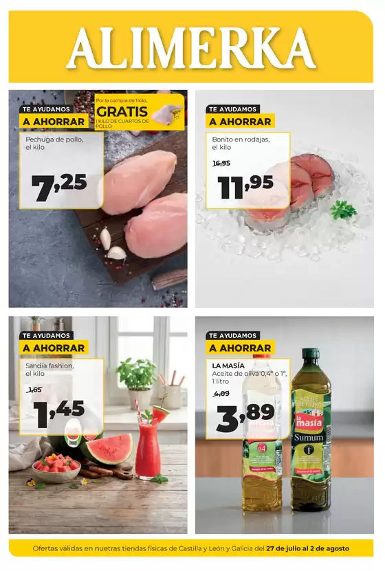 Catálogo Alimerka | Semanal 27 de julio al 2 de agosto Castilla y León | 2026-07-27T00:00:00.000Z - 2026-08-02T00:00:00.000Z