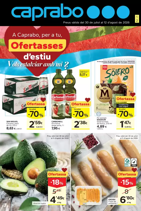 Catálogo Caprabo en Felanitx | Ofertasses d'estiu | 2026-07-30T00:00:00.000Z - 2026-08-12T00:00:00.000Z
