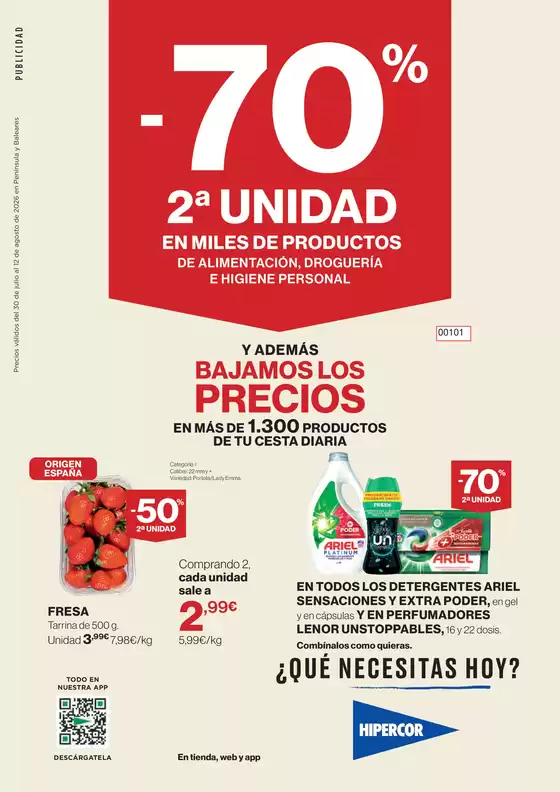 Catálogo Hipercor en Ferrol | -70% 2ª Unidad En Miles De Productos | 2026-07-30T00:00:00.000Z - 2026-08-12T00:00:00.000Z