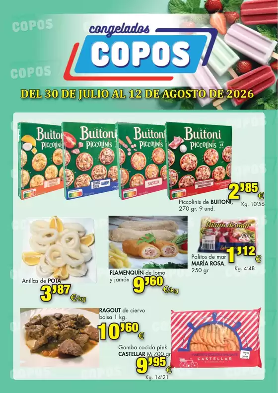 Catálogo Congelados Copos | Del 30 De Julio Al 12 De Agosto De 2026 | 2026-07-30T00:00:00.000Z - 2026-08-12T00:00:00.000Z