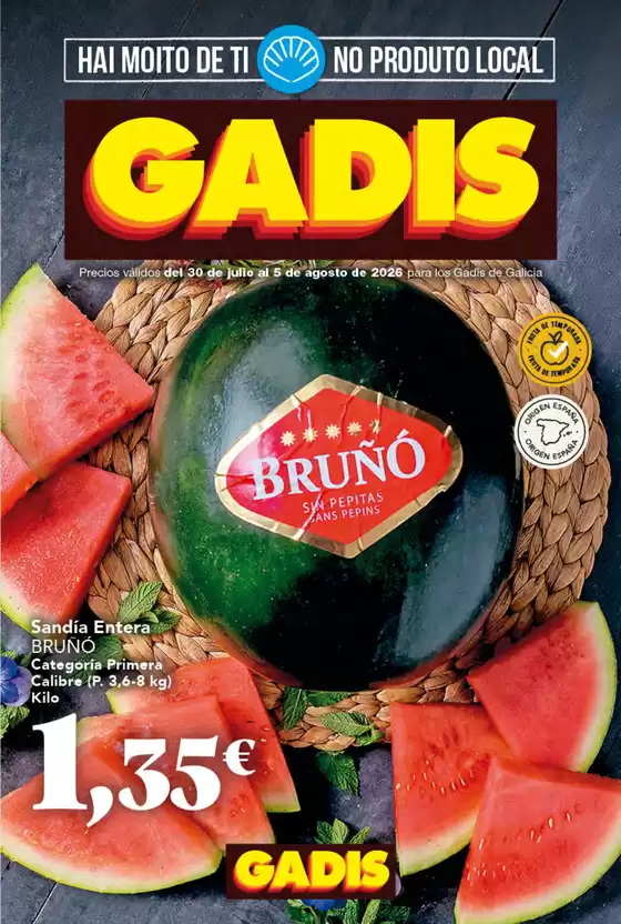 Catálogo Gadis | Precios válidos del 30 de julio al 5 de agosto de 2026 para los Gadis de Galicia | 2026-07-30T00:00:00.000Z - 2026-08-05T00:00:00.000Z