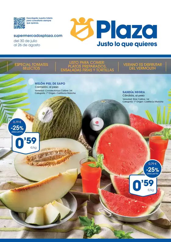 Catálogo Supermercados Plaza en Ca'n Picafort | Del 30 de julio al 26 de agosto | 2026-07-30T00:00:00.000Z - 2026-08-26T00:00:00.000Z