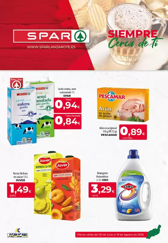 Catálogo SPAR Lanzarote | Oferta válida del 30 de Julio al 19 de Agosto de 2026 | 2026-07-30T00:00:00.000Z - 2026-08-19T00:00:00.000Z