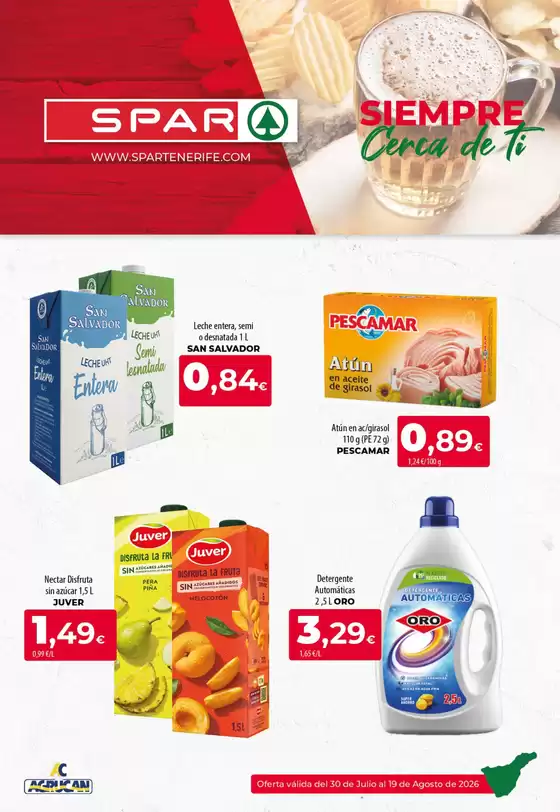 Catálogo Spar Tenerife | Oferta válida del 30 de Julio al 19 de Agosto de 2026 | 2026-07-30T00:00:00.000Z - 2026-08-19T00:00:00.000Z