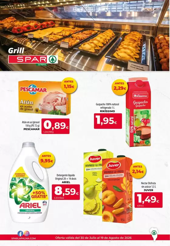 Catálogo Spar La Palma | Oferta válida del 30 de Julio al 19 de Agosto de 2026 | 2026-07-30T00:00:00.000Z - 2026-08-19T00:00:00.000Z