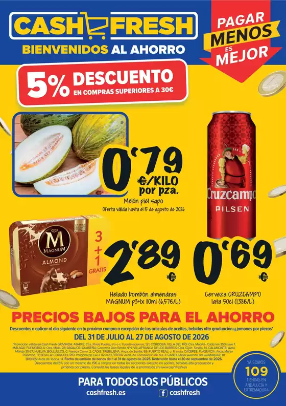 Catálogo Cash Fresh | Precios Bajos Para El Ahorro | 2026-07-31T00:00:00.000Z - 2026-08-27T00:00:00.000Z