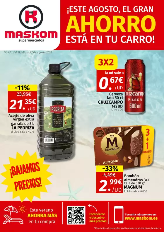 Catálogo Maskom Supermercados | ¡Este Agosto, El Gran Ahorro Está En Tu Carro! | 2026-07-31T00:00:00.000Z - 2026-08-27T00:00:00.000Z