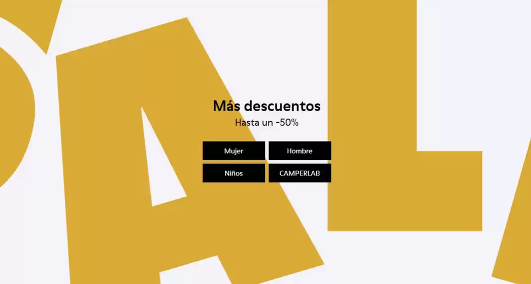 Catálogo Camper | Más descuentos | 2026-07-31T00:00:00.000Z - 2026-08-13T00:00:00.000Z