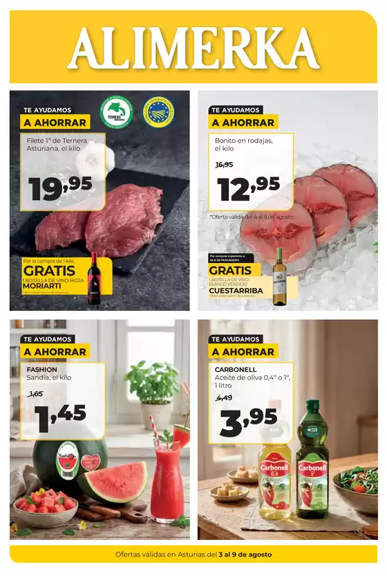 Catálogo Alimerka en Sollana | Semanal del 3 al 9 de agosto Asturias | 2026-08-03T00:00:00.000Z - 2026-08-09T00:00:00.000Z