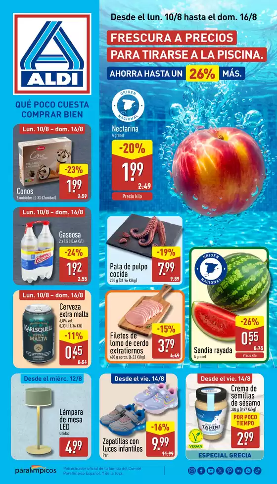 Catálogo ALDI en Mieres | Qué poco cuesta comprar bien | 2026-08-10T00:00:00.000Z - 2026-08-16T00:00:00.000Z