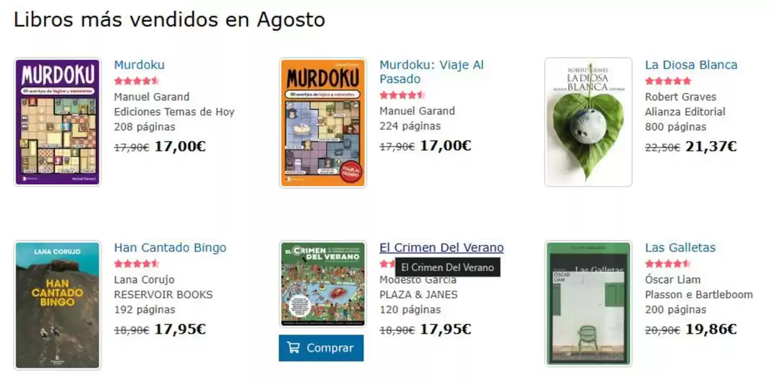 Catálogo Agapea | Libros más vendidos en Agosto | 2026-08-06T00:00:00.000Z - 2026-08-31T00:00:00.000Z