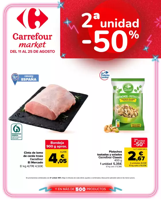 Catálogo Carrefour Market | 2ª unidad al -50% | 2026-08-11T00:00:00.000Z - 2026-08-25T00:00:00.000Z