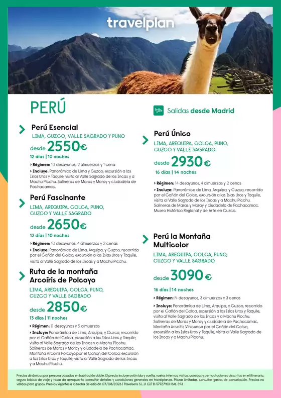 Catálogo Travelplan | Travelplan Perú | 2026-08-10T00:00:00.000Z - 2026-08-31T00:00:00.000Z