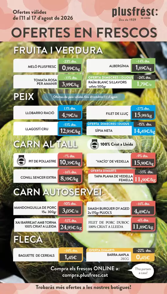 Catálogo Plusfresc | Ofertes De Productes Frescos | 2026-08-11T00:00:00.000Z - 2026-08-17T00:00:00.000Z