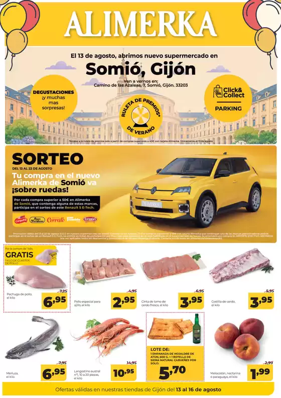 Catálogo Alimerka | Inauguración Somió del 13 al 16 de agosto | 2026-08-13T00:00:00.000Z - 2026-08-16T00:00:00.000Z