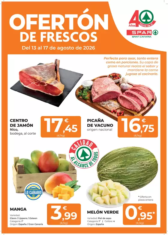 Catálogo SPAR Gran Canaria | Ofertón De Frescos | 2026-08-13T00:00:00.000Z - 2026-08-17T00:00:00.000Z