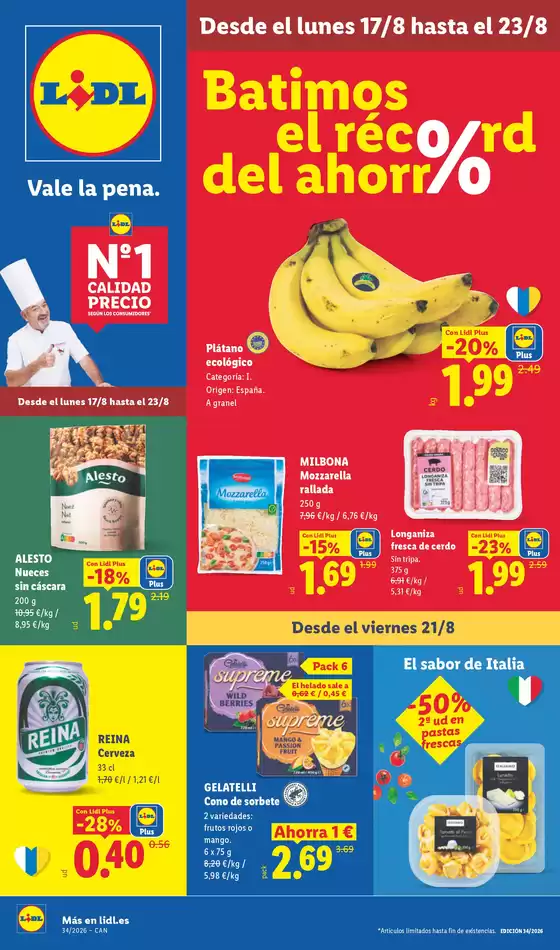 Catálogo Lidl en Ingenio | № 1 PRECIO - Ofertas válidas del 17/08 al 23/08 | 2026-08-17T00:00:00.000Z - 2026-08-23T00:00:00.000Z