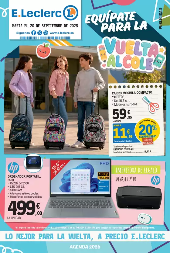 Catálogo E.Leclerc | Vuelta al cole | 2026-08-19T00:00:00.000Z - 2026-09-20T00:00:00.000Z