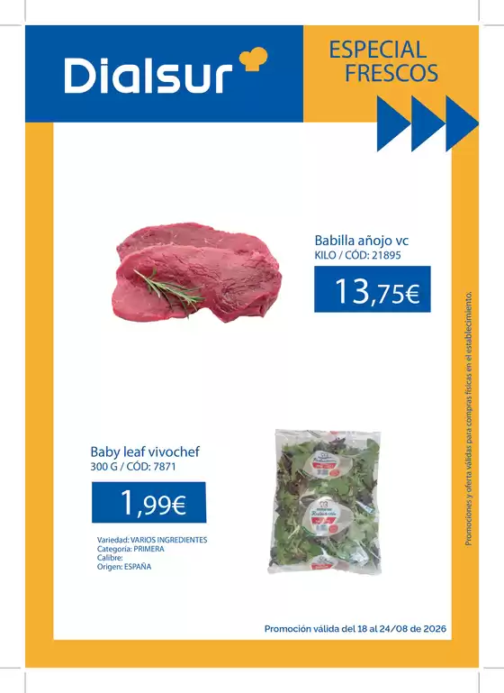 Catálogo Dialsur Cash & Carry | Especial Frescos | 2026-08-18T00:00:00.000Z - 2026-08-24T00:00:00.000Z