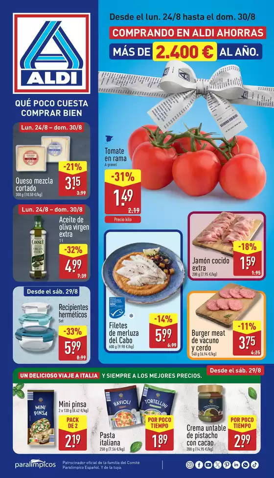 Catálogo ALDI en Valle de Jinamar | Qué poco cuesta comprar bien | 2026-08-24T00:00:00.000Z - 2026-08-30T00:00:00.000Z