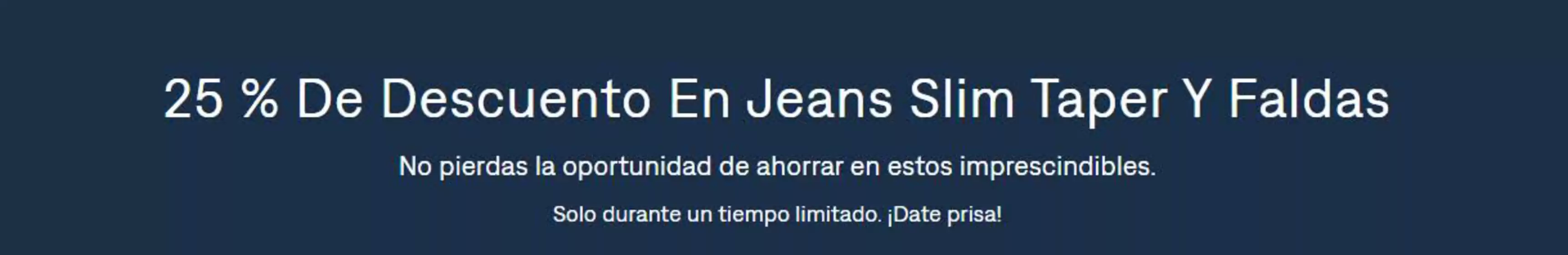 Catálogo Levi's | 25% De Descuento En Jeans Slim Taper Y Faldas | 2026-08-18T00:00:00.000Z - 2026-08-31T00:00:00.000Z