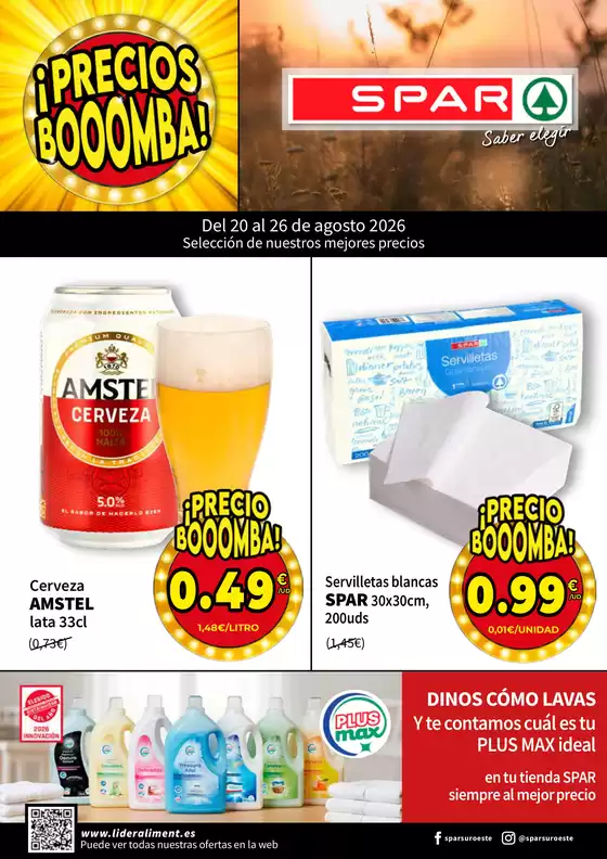 Catálogo SPAR en Letur | Del 20 al 26 de agosto 2026 | 2026-08-20T00:00:00.000Z - 2026-08-26T00:00:00.000Z