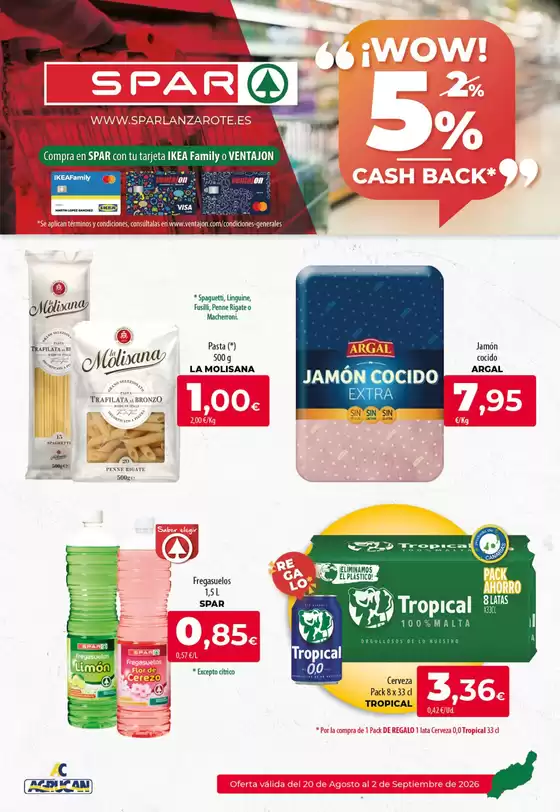 Catálogo SPAR Lanzarote | Oferta válida del 20 de Agosto al 2 de Septiembre de 2026 | 2026-08-20T00:00:00.000Z - 2026-09-02T00:00:00.000Z