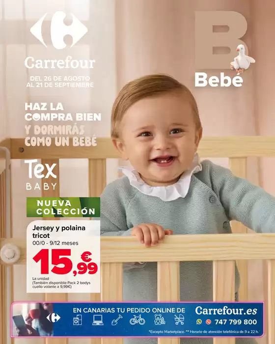 Catálogo Carrefour en Illescas | BEBE (Pañales, alimentación, sillas, ropa y accesorios) | 2026-08-26T00:00:00.000Z - 2026-09-21T00:00:00.000Z