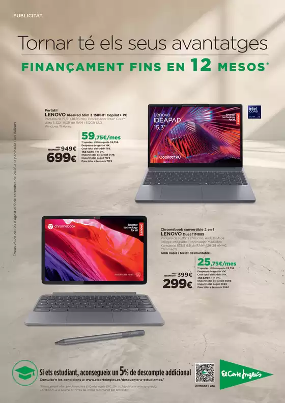 Catálogo El Corte Inglés | Tornar té els seus avantatges | 2026-08-20T00:00:00.000Z - 2026-09-09T00:00:00.000Z