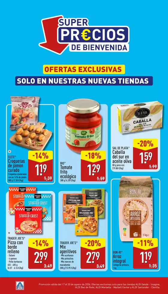 Catálogo ALDI | Super precios de bienvenida! | 2026-08-17T00:00:00.000Z - 2026-08-30T00:00:00.000Z