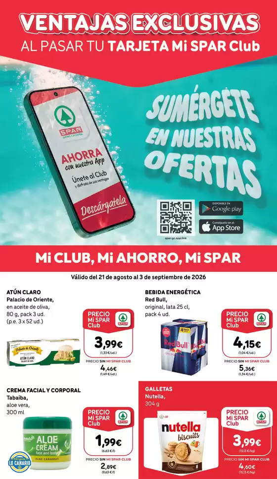 Catálogo SPAR Gran Canaria | Válido del 21 de agosto al 3 de septiembre de 2026 | 2026-08-21T00:00:00.000Z - 2026-09-03T00:00:00.000Z