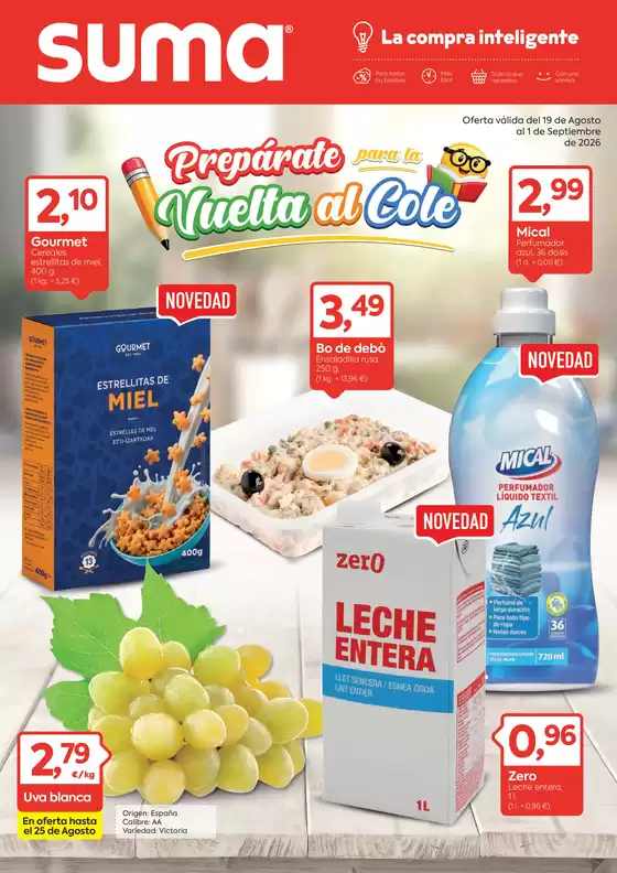 Catálogo Suma Supermercados | Prepárate para la Vuelta al Cole | 2026-08-19T00:00:00.000Z - 2026-09-01T00:00:00.000Z