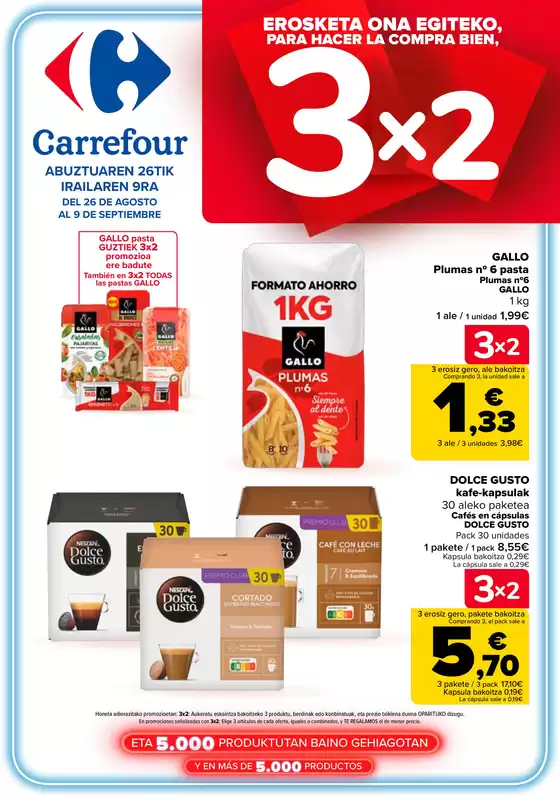 Catálogo Carrefour en Lezo | 3x2 + 50% QUE VUELVE | 2026-08-26T00:00:00.000Z - 2026-09-09T00:00:00.000Z