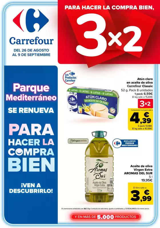 Catálogo Carrefour en Algar | 3x2 + 50% QUE VUELVE | 2026-08-26T00:00:00.000Z - 2026-09-09T00:00:00.000Z