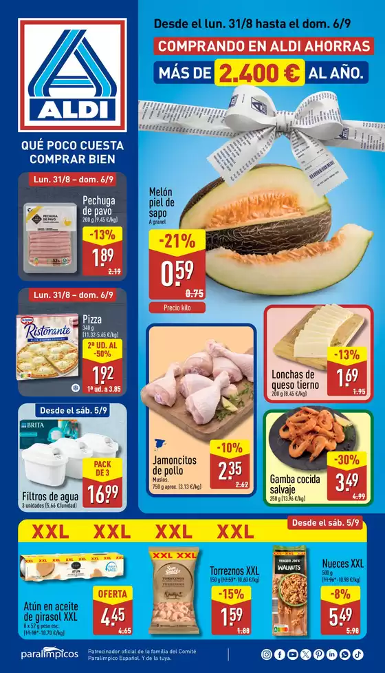 Catálogo ALDI en Calp | ¡Qué poco cuesta comprar bien! | 2026-08-31T00:00:00.000Z - 2026-09-06T00:00:00.000Z