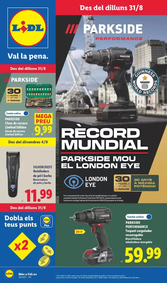 Catálogo Lidl en Alguaire | ¡Bazar Lidl!- Ofertas válidas del 31/08 al 06/09 | 2026-08-31T00:00:00.000Z - 2026-09-06T00:00:00.000Z