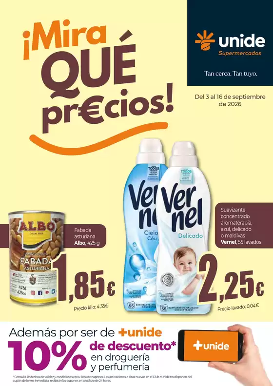 Catálogo Unide Supermercados en Llíber | ¡Mira qué precios! Supermercados Canarias | 2026-09-03T00:00:00.000Z - 2026-09-16T00:00:00.000Z